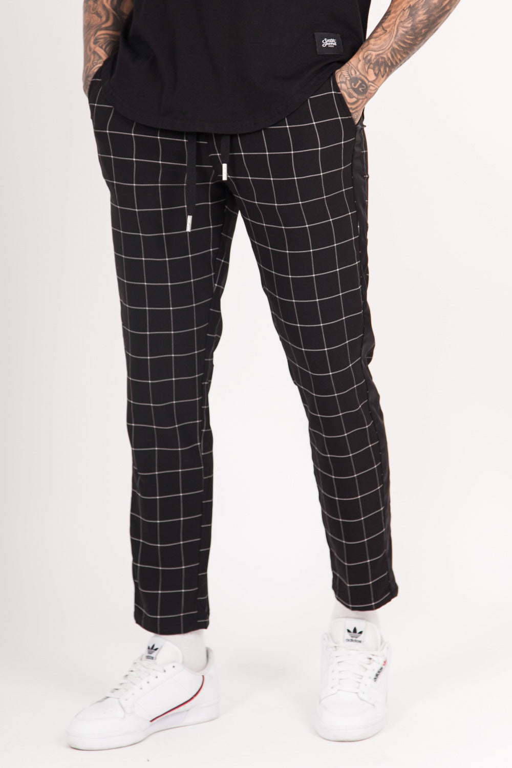Sixth June - Pantalon carreaux bandes noir