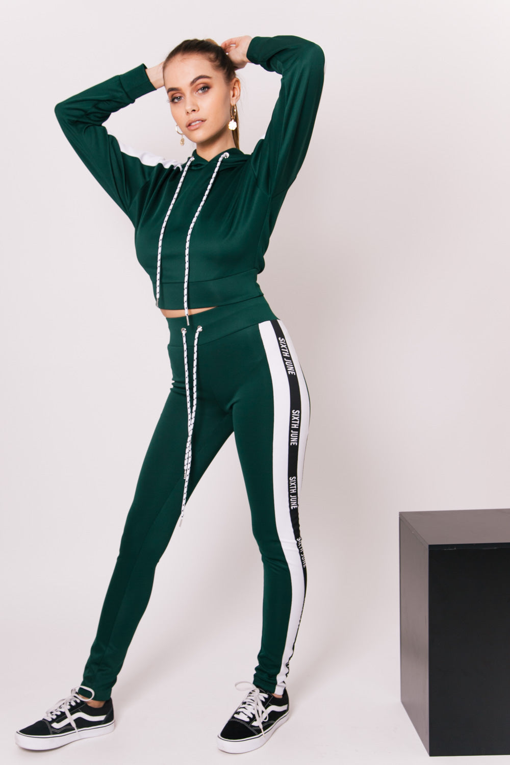 Sixth June - Legging bandes tricolore logo vert