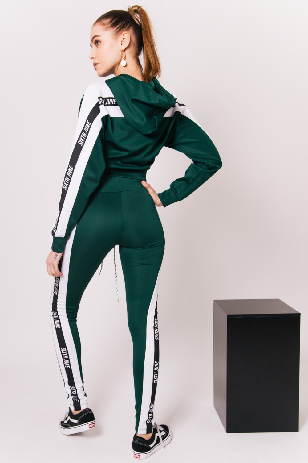 Sixth June - Legging bandes tricolore logo vert