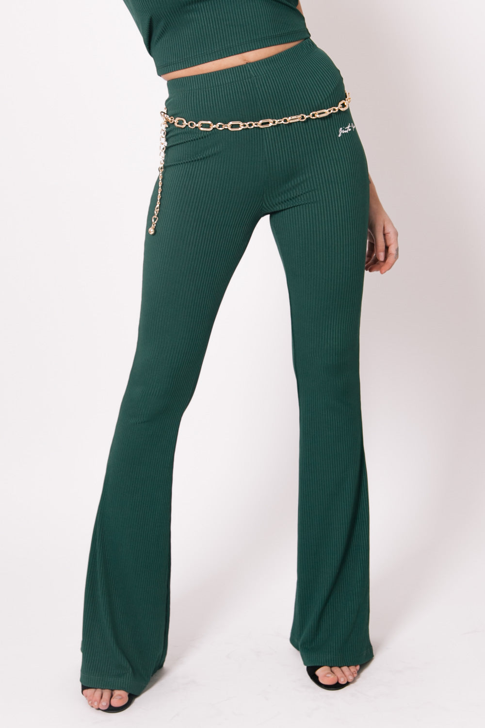 Sixth June - Pantalon flare logo signature vert