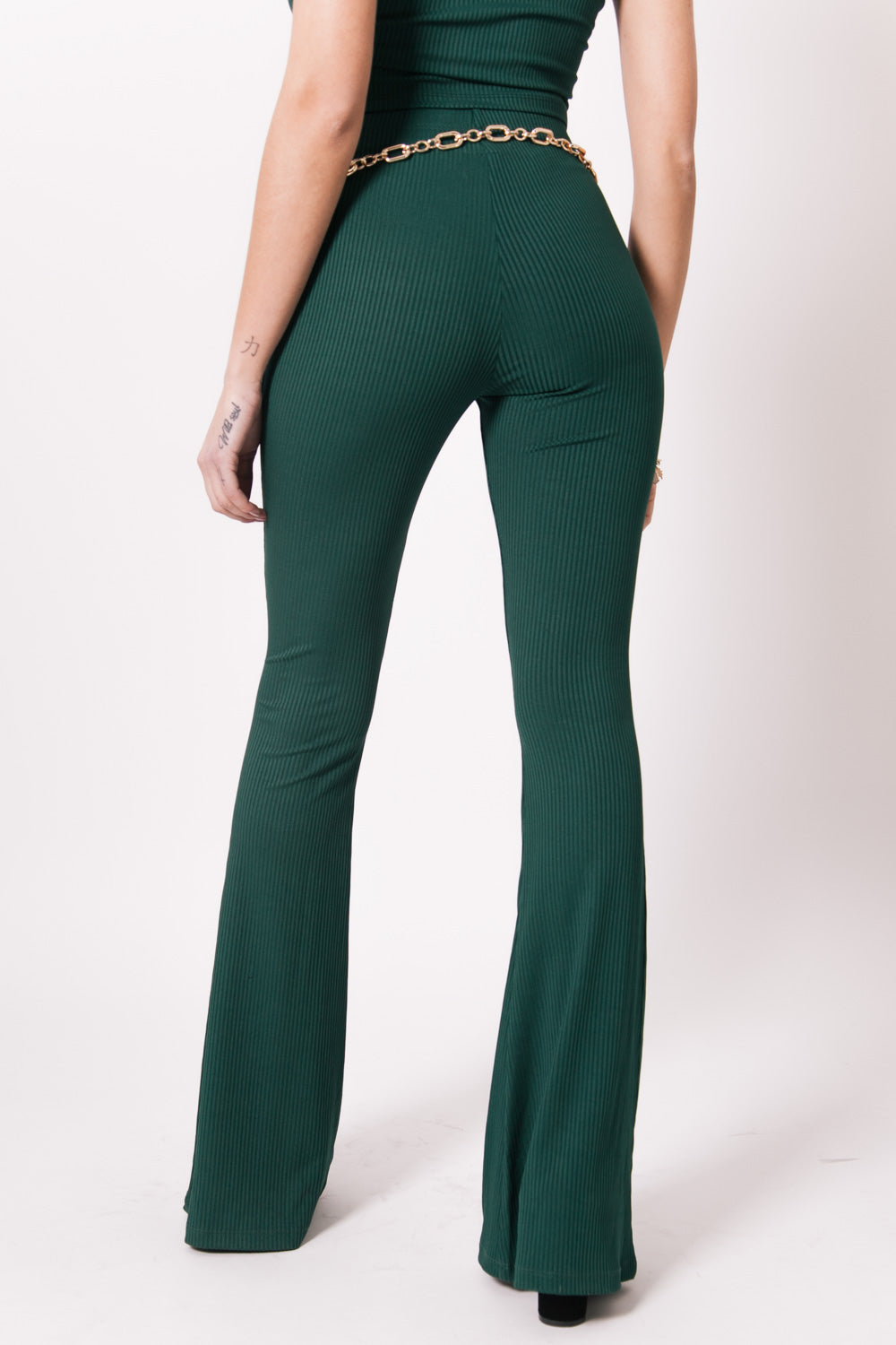 Sixth June - Pantalon flare logo signature vert