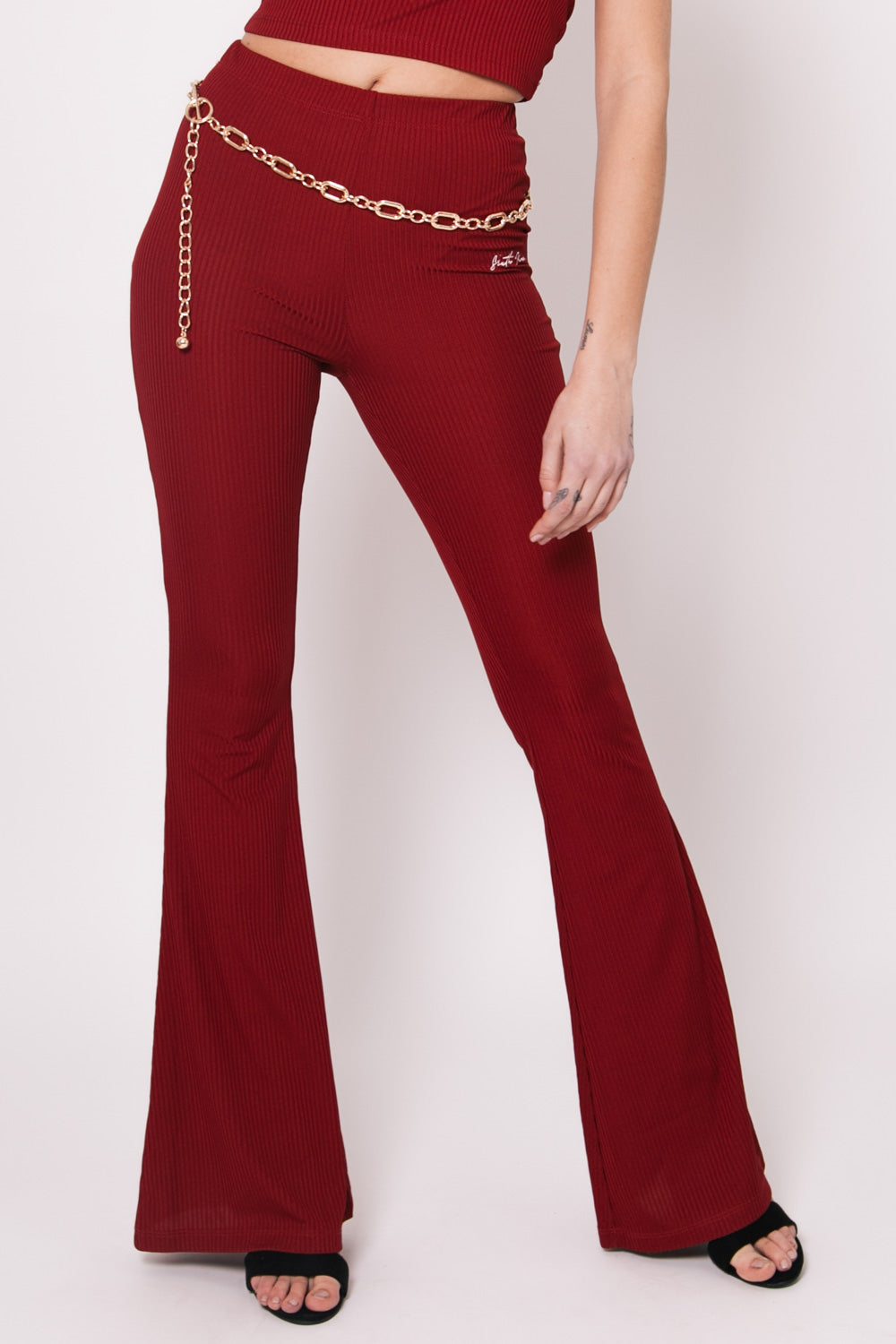 Sixth June - Pantalon flare logo signature rouge