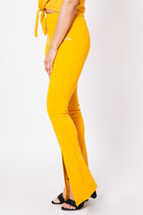 Flare Splitted Trousers Mustard