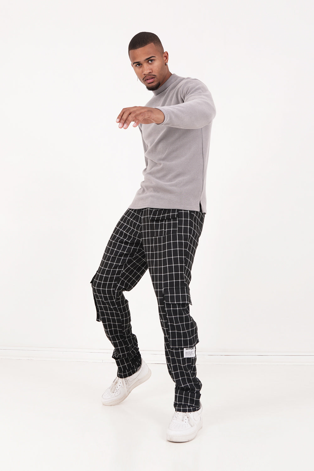 Sixth June - Pantalon cargo carreaux Noir