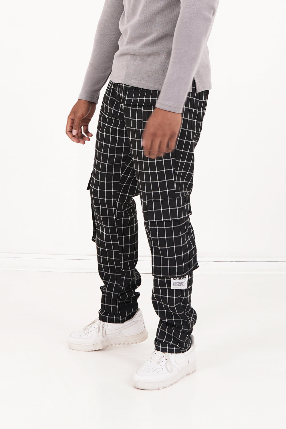 Sixth June - Pantalon cargo carreaux Noir