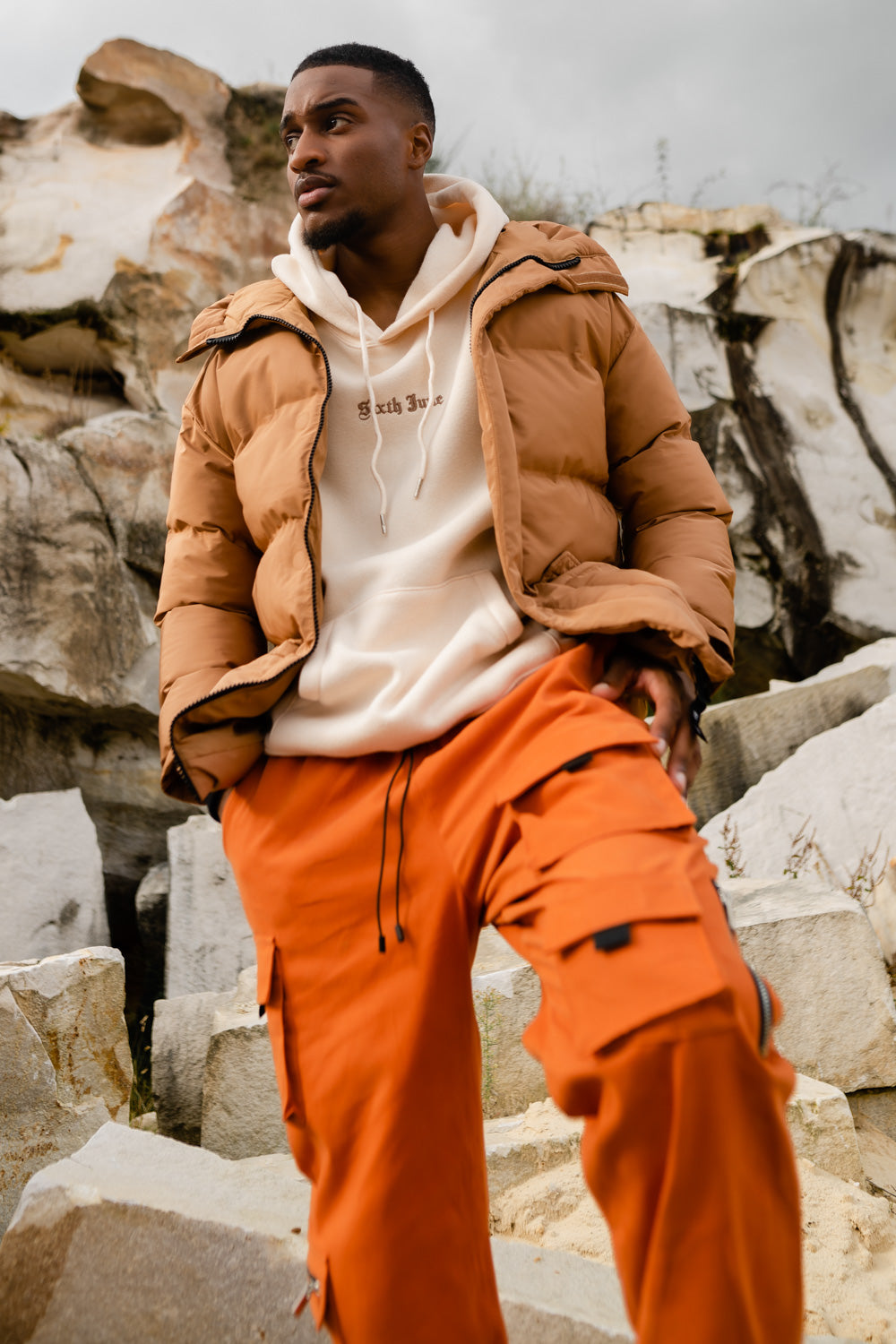 Sixth June - Cargo multi poches twill Orange