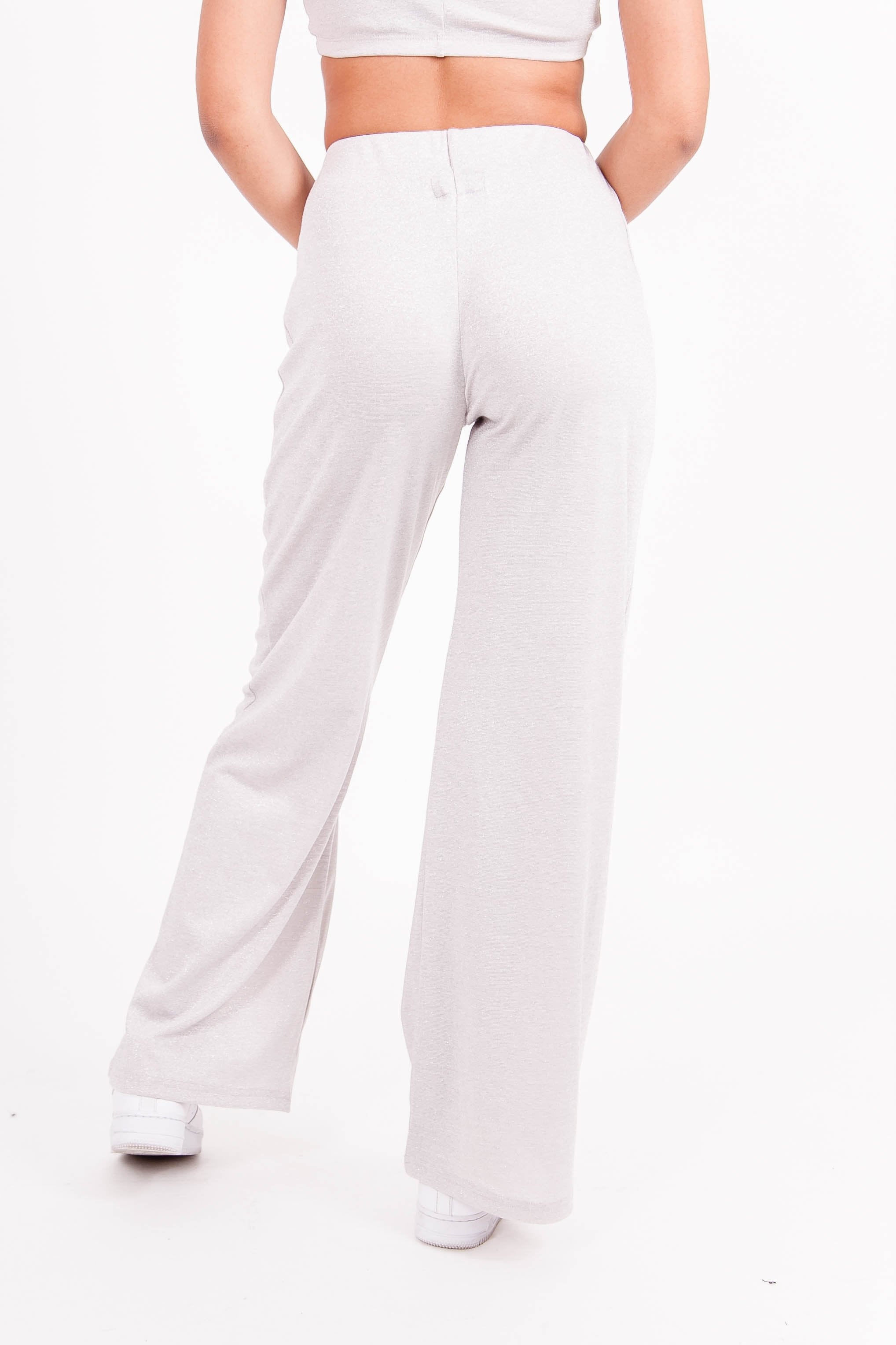 Sixth June - Pantalon scintillant évasé Gris clair