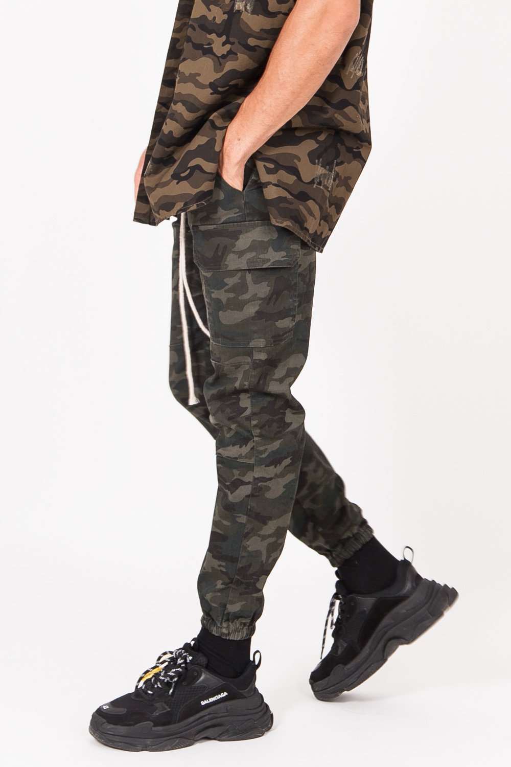 Sixth June - Pantalon cargo cordons Vert kaki