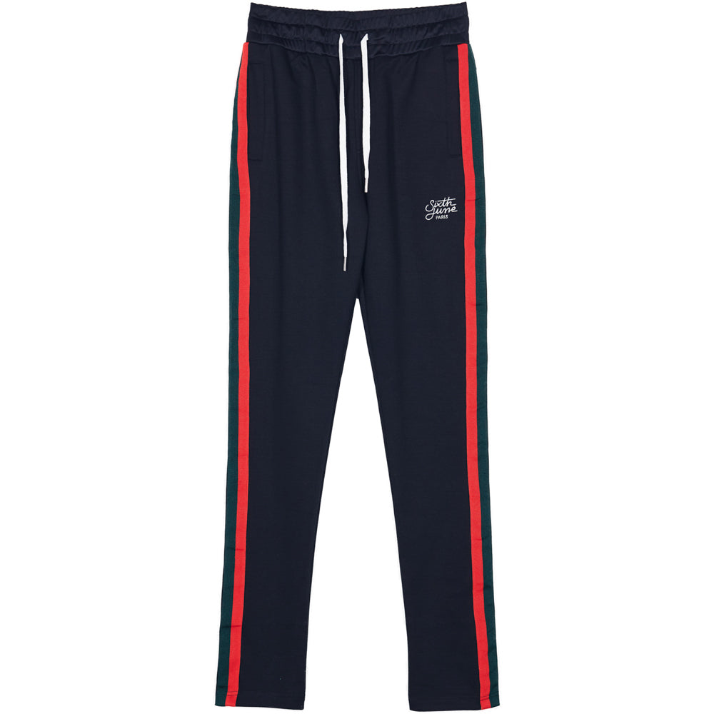 Sixth June - Jogging bandes bicolores noir vert rouge