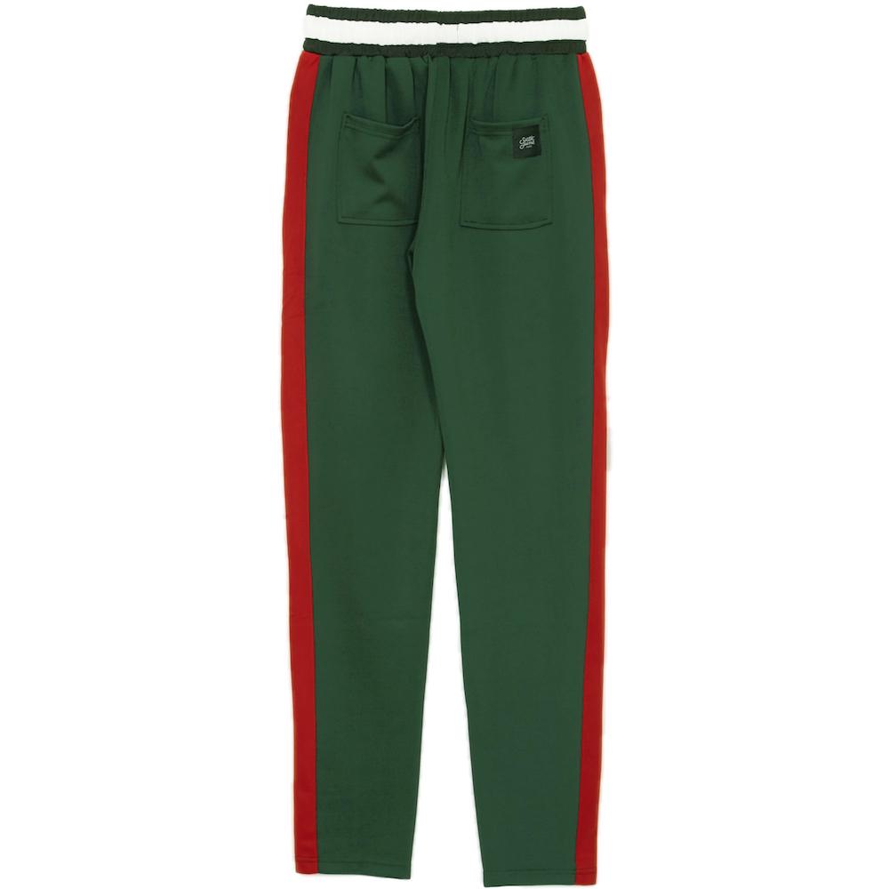 Jogging bicolores zips vert rouge