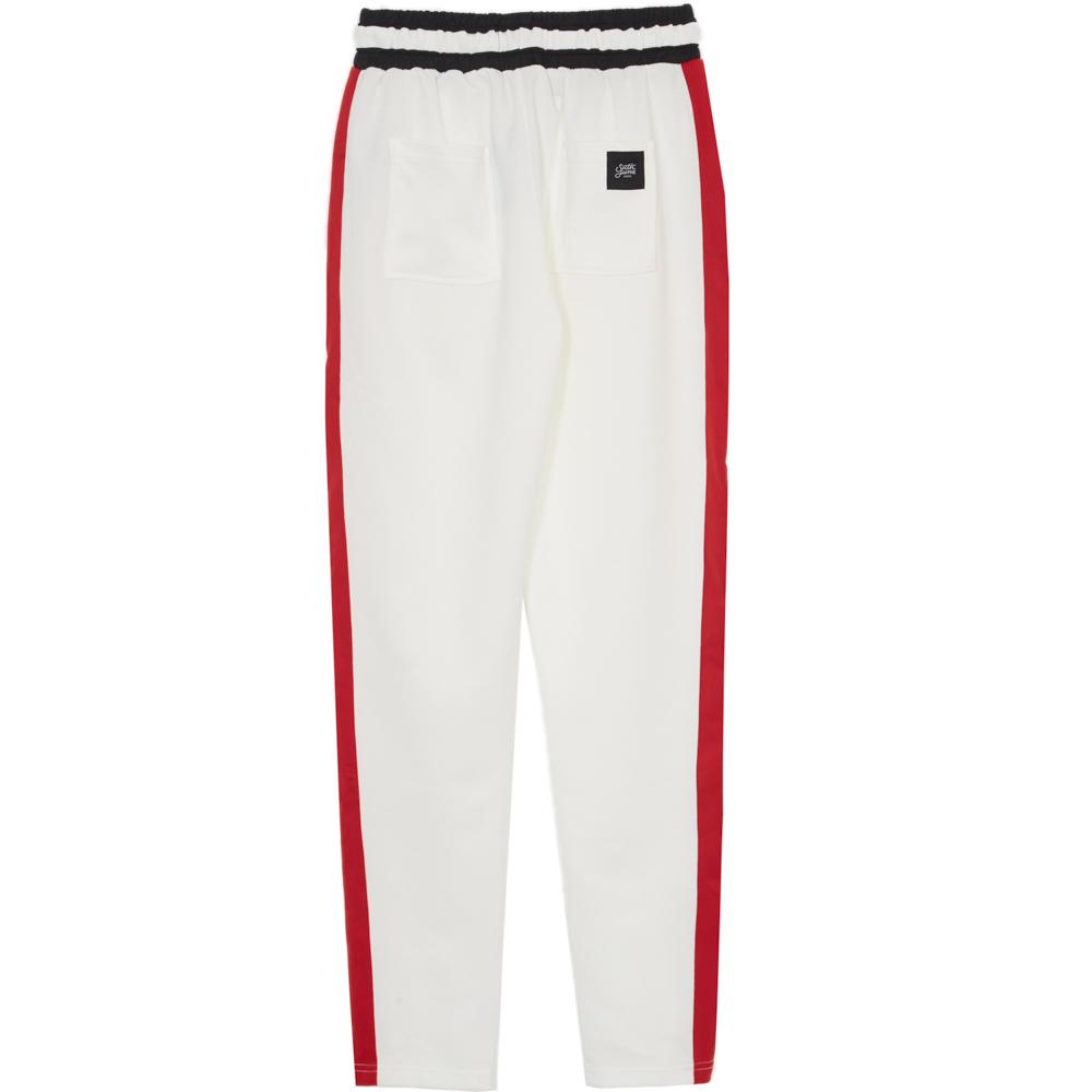 Jogging bicolores zips blanc rouge