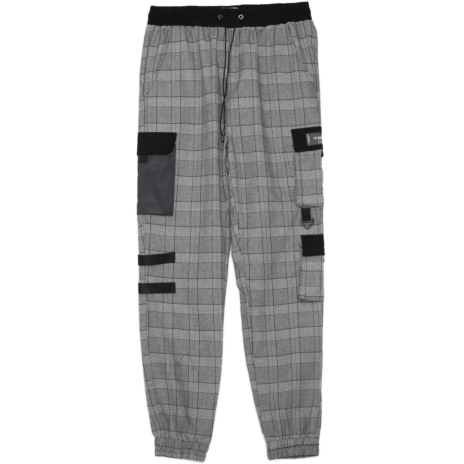 Sixth June - Pantalon cargo Prince de Galles noir