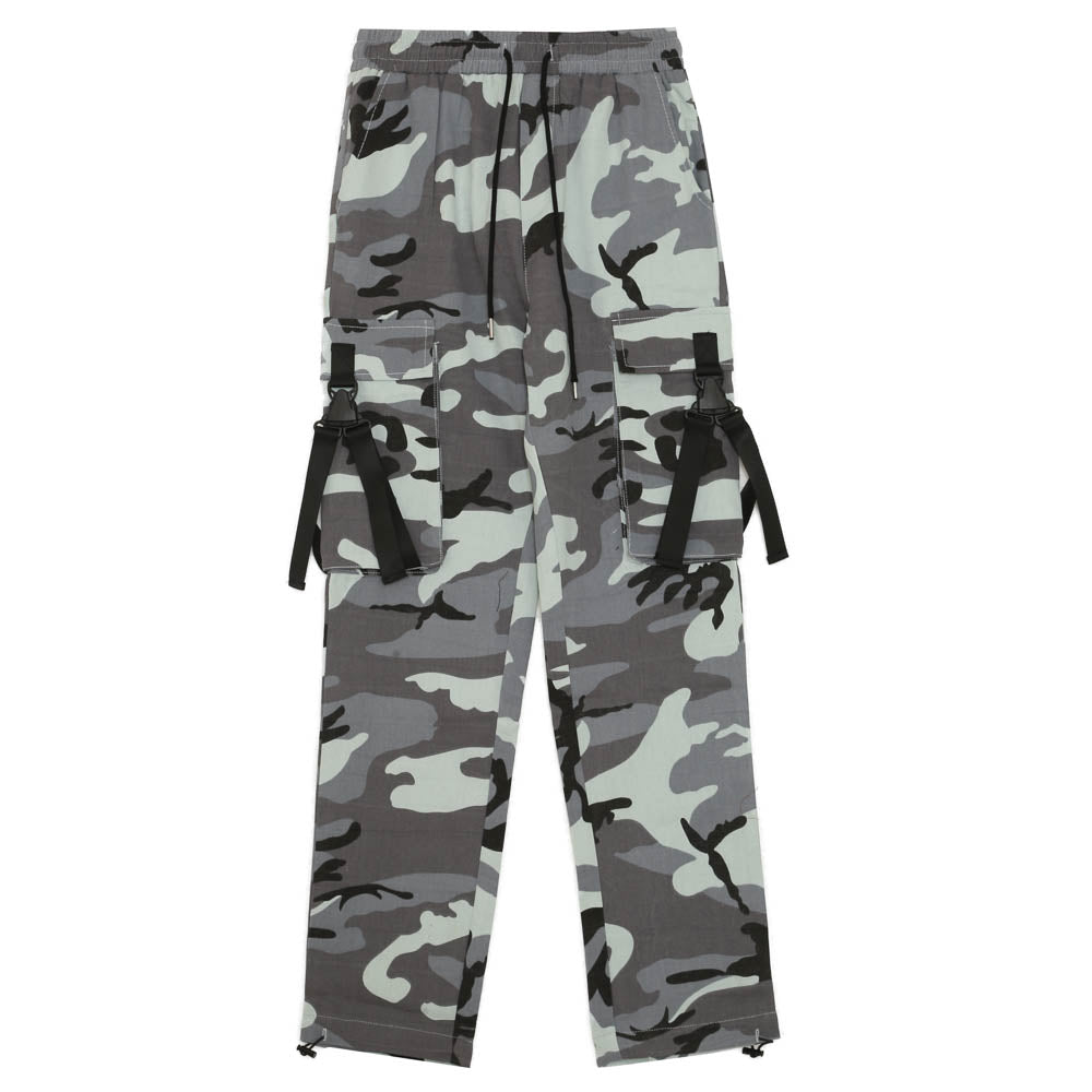 Sixth June - Pantalon camouflage sangles bleu