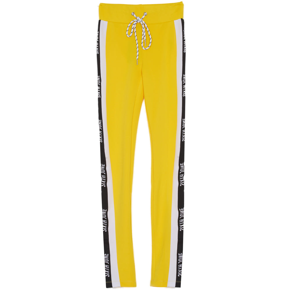 Sixth June - Legging bandes bicolores logo jaune