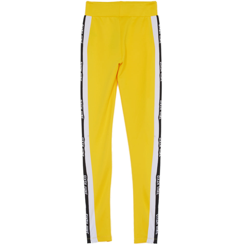 Sixth June - Legging bandes bicolores logo jaune