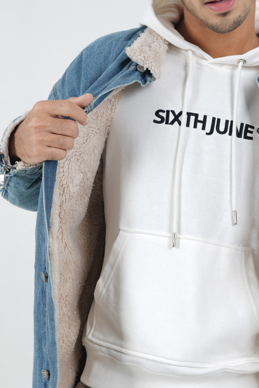 Sixth June - Veste jean longue doublée Bleu