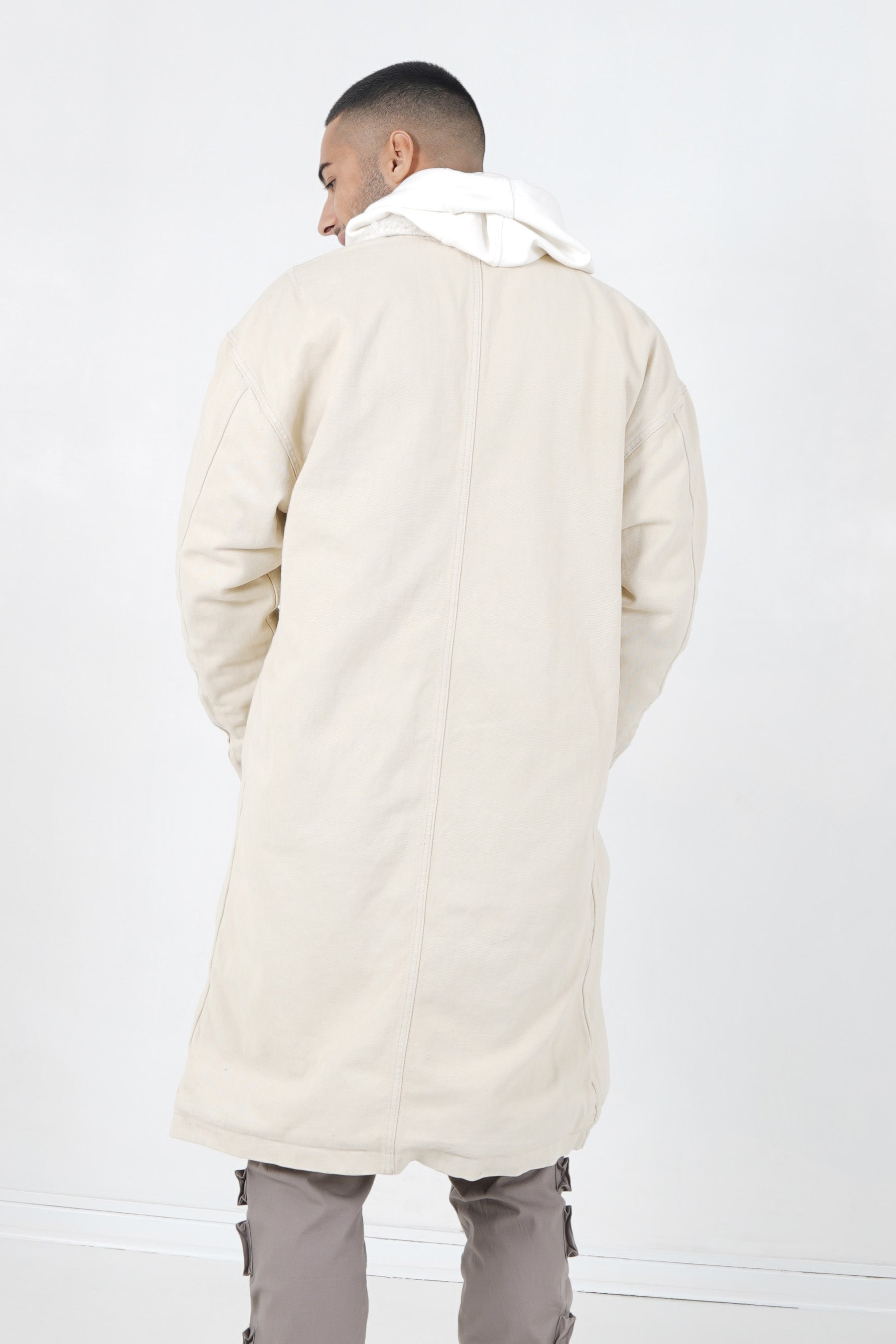 Sixth June - Veste longue jean doublée Beige