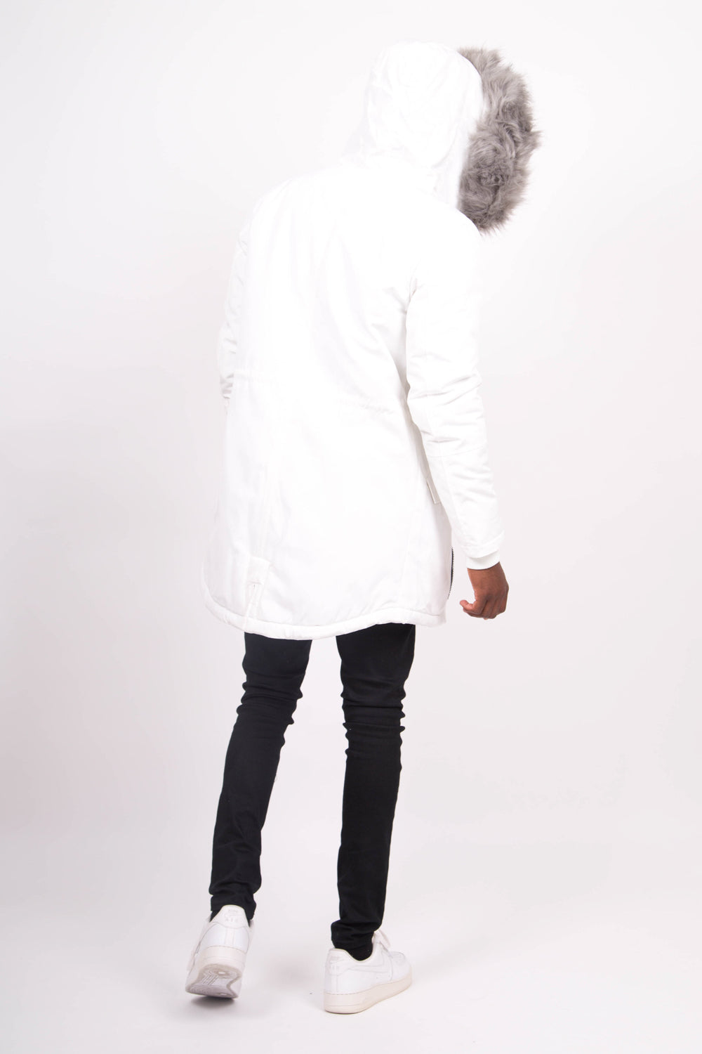 Sixth June - Parka nylon doublure fourrure blanc gris