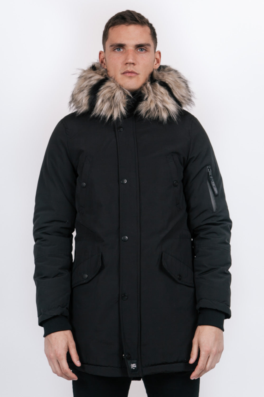 Sixth June - Parka fourrure bicolore noir beige