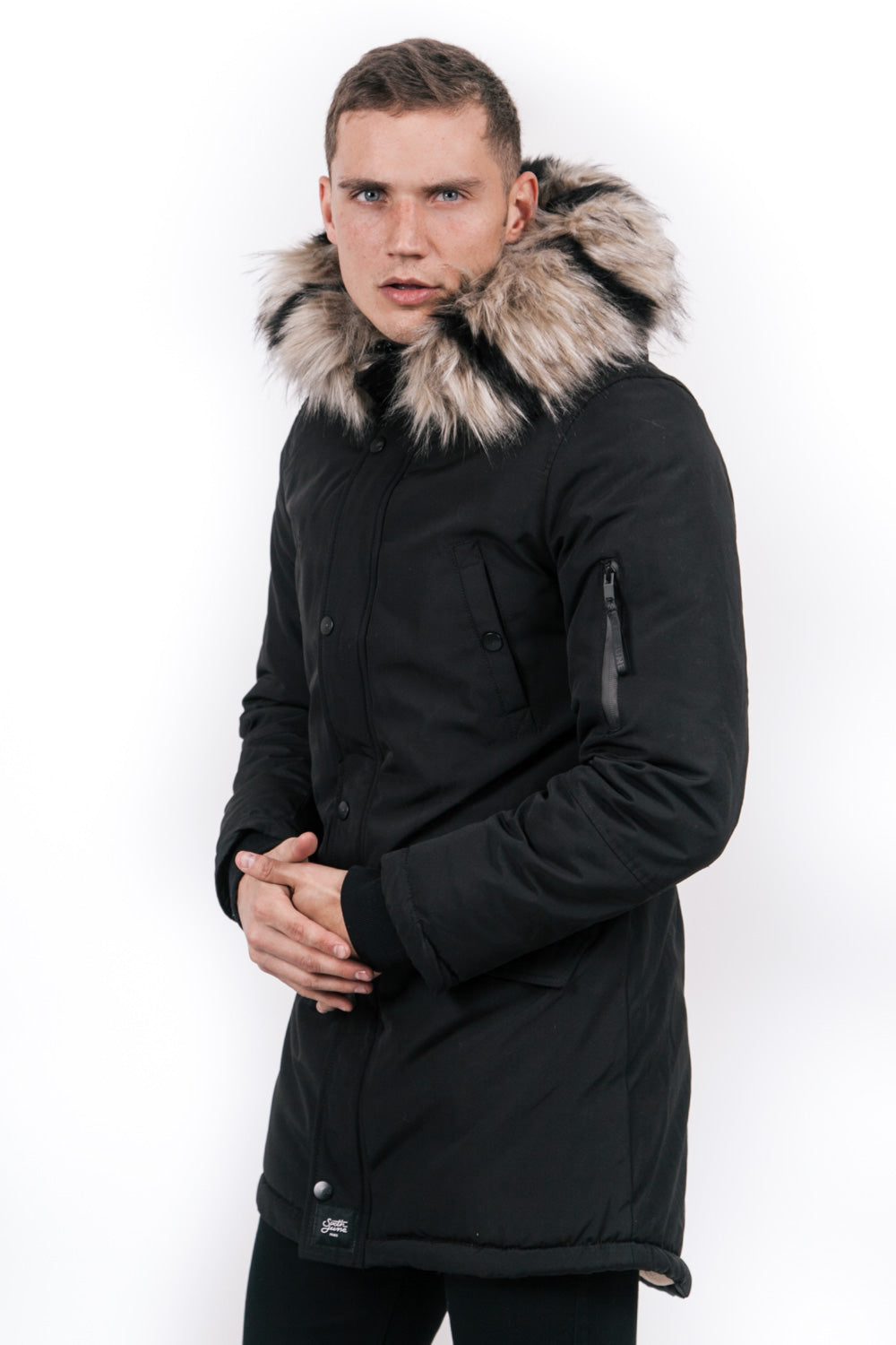 Sixth June - Parka fourrure bicolore noir beige