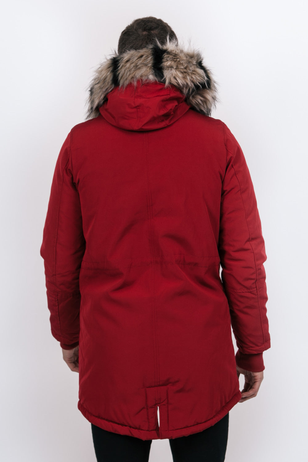 Sixth June - Parka fourrure bicolore rouge beige