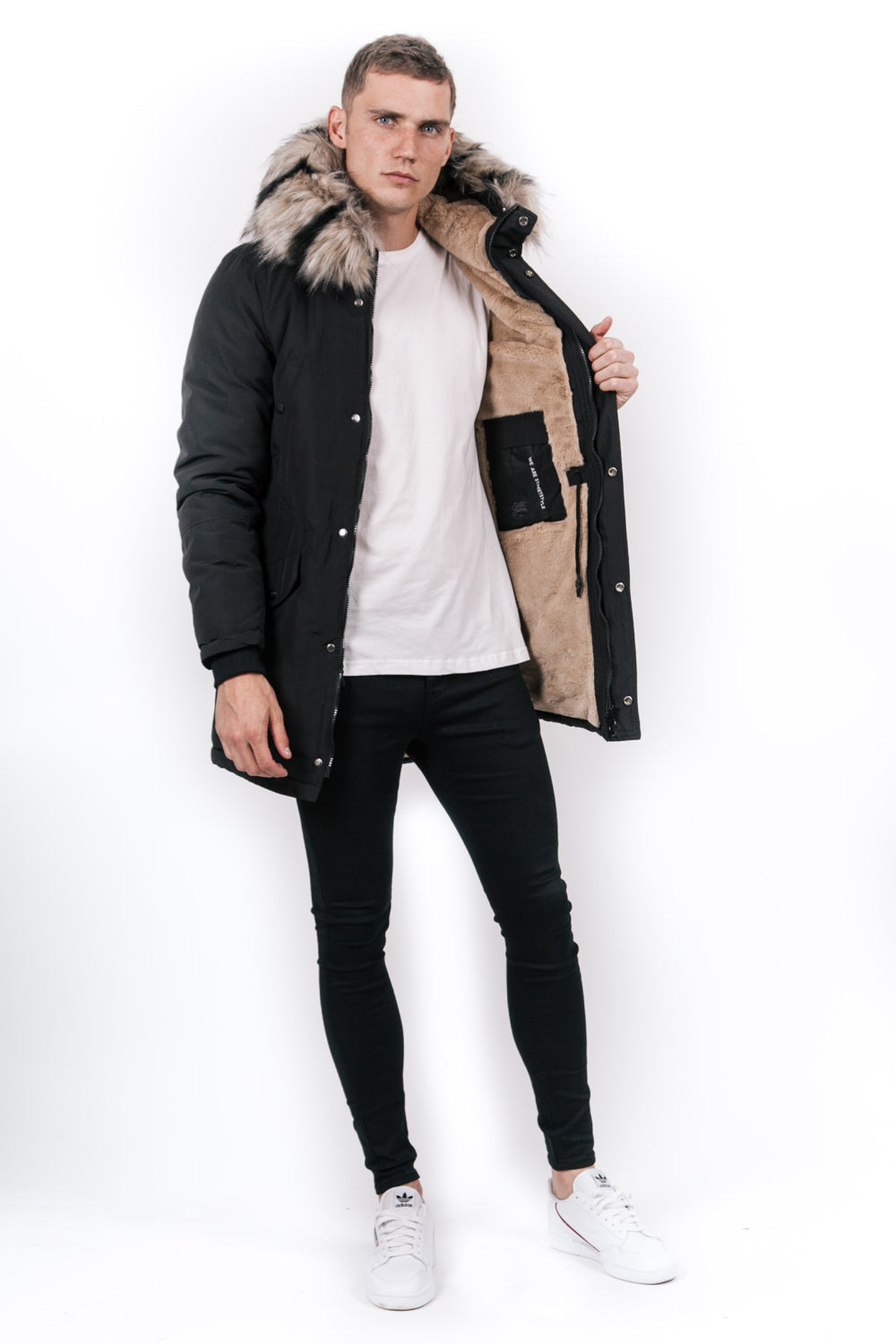 Sixth June - Parka fourrure bicolore noir beige