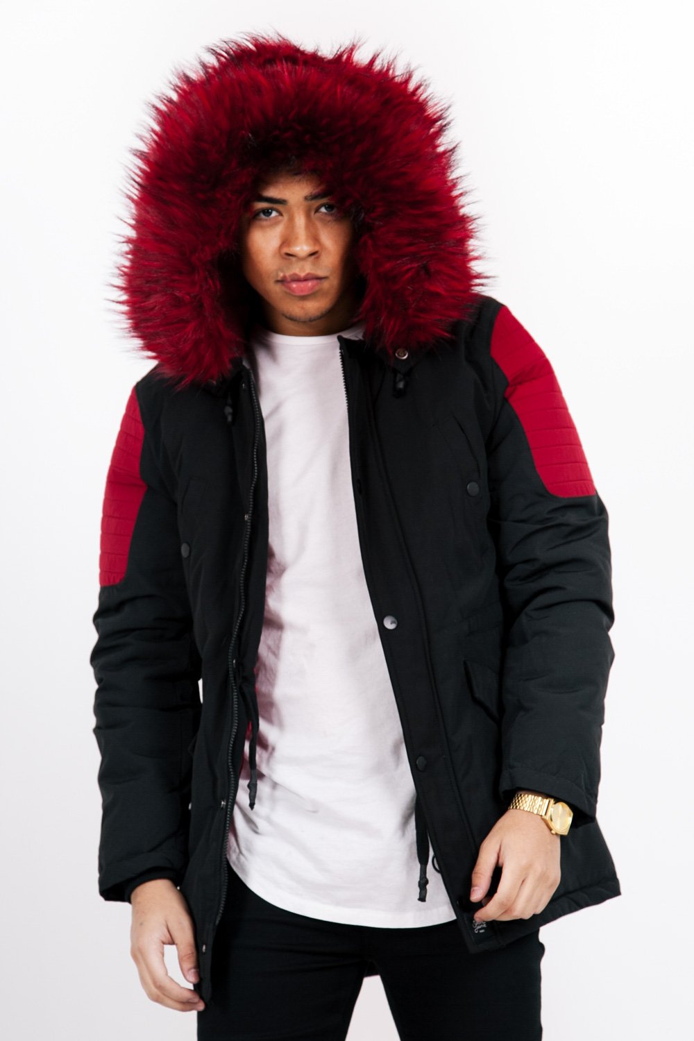 Biker Parka Black Red