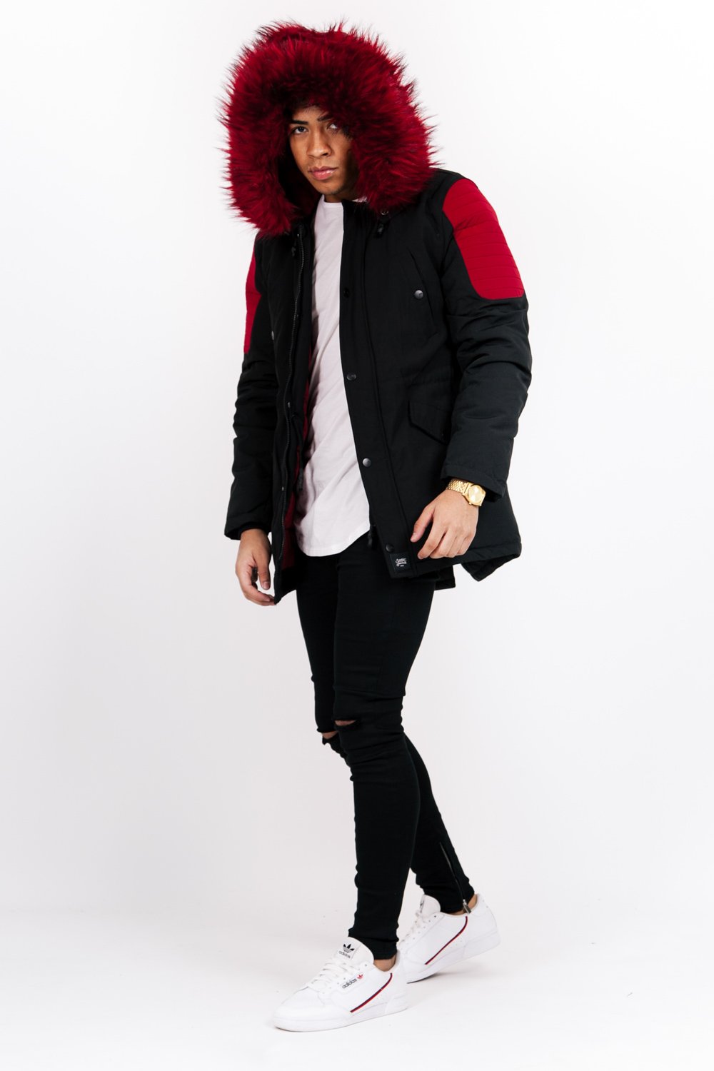 Biker Parka Black Red