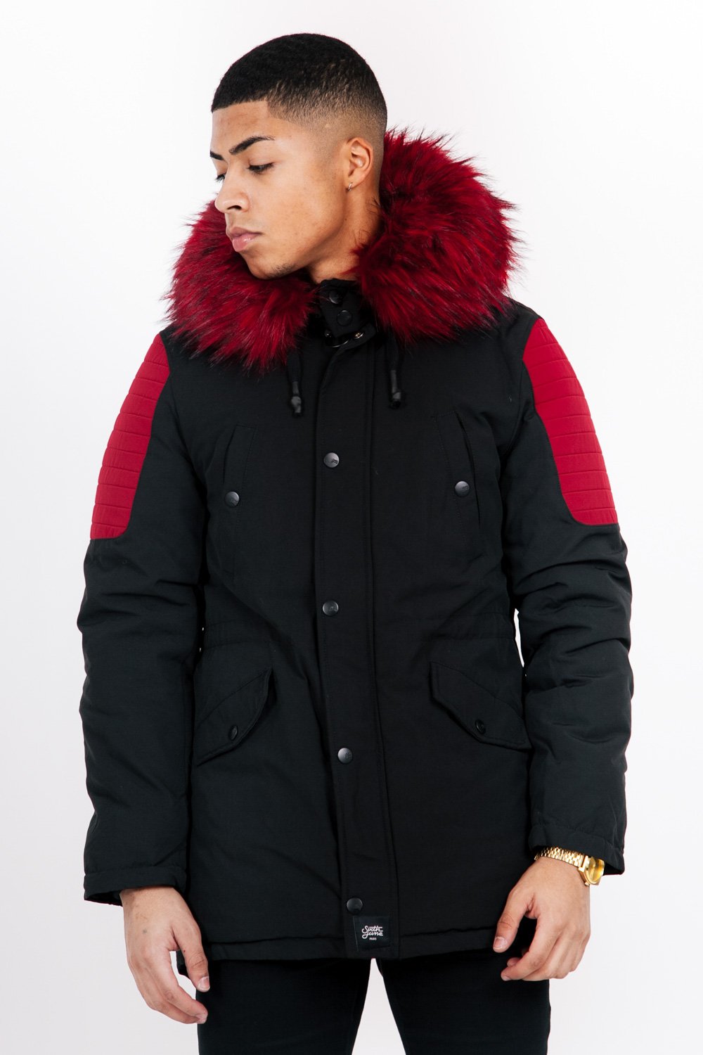 Biker Parka Black Red