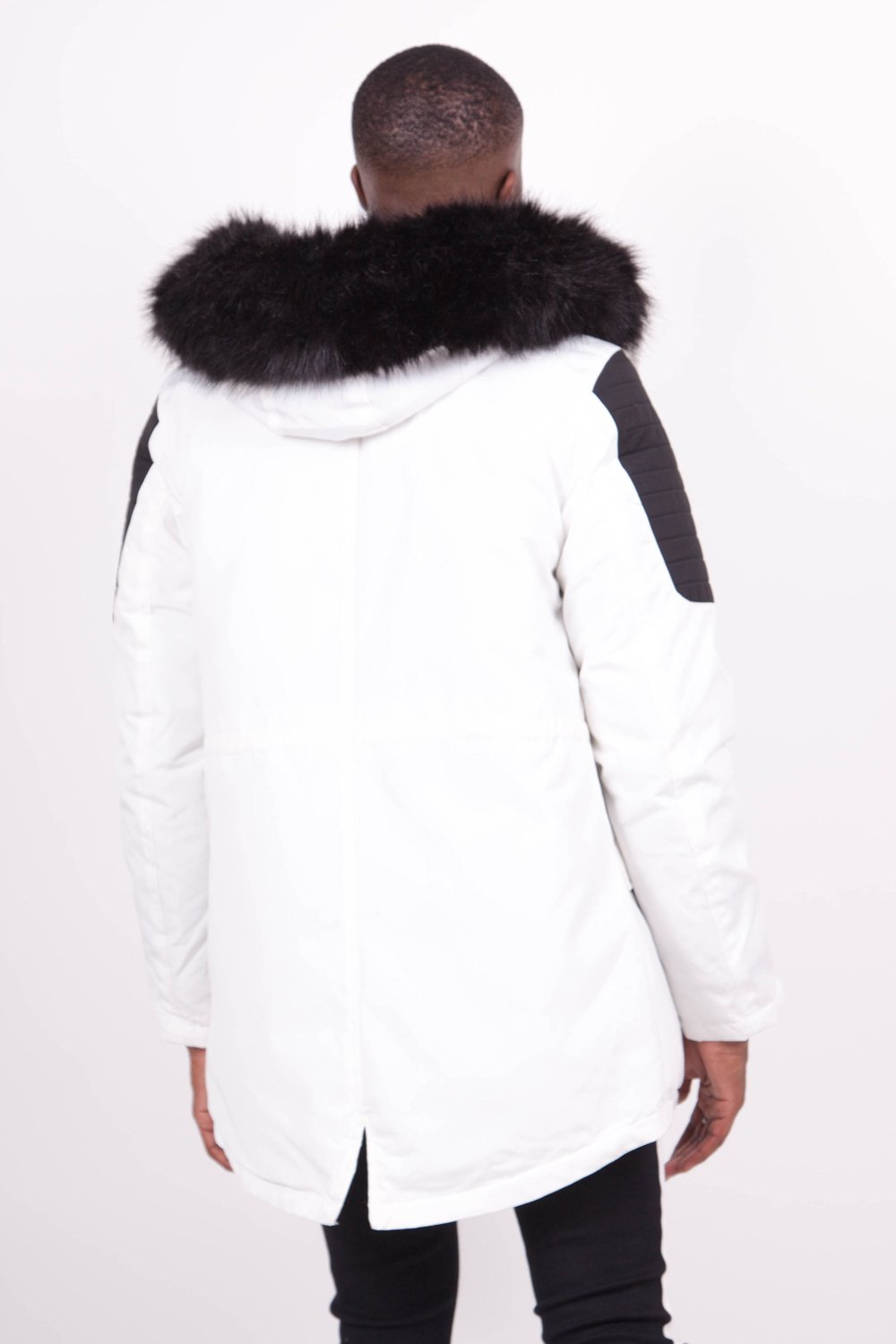 Biker Parka White Black