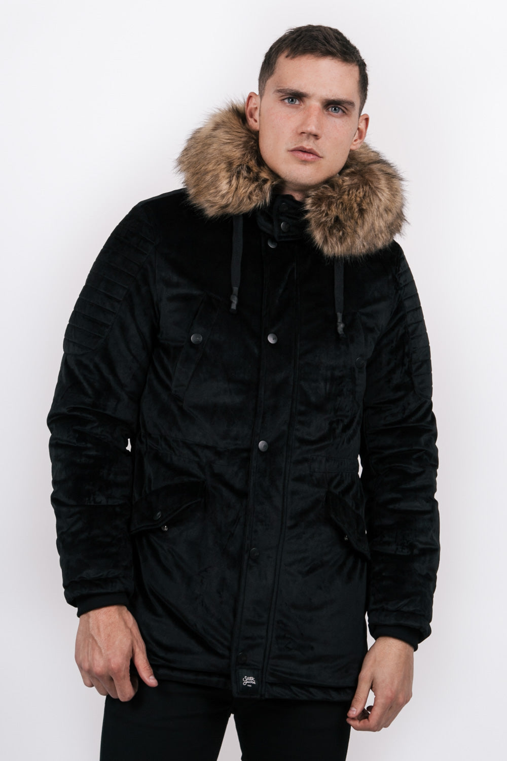 Sixth June - Parka velours fourrure noir beige