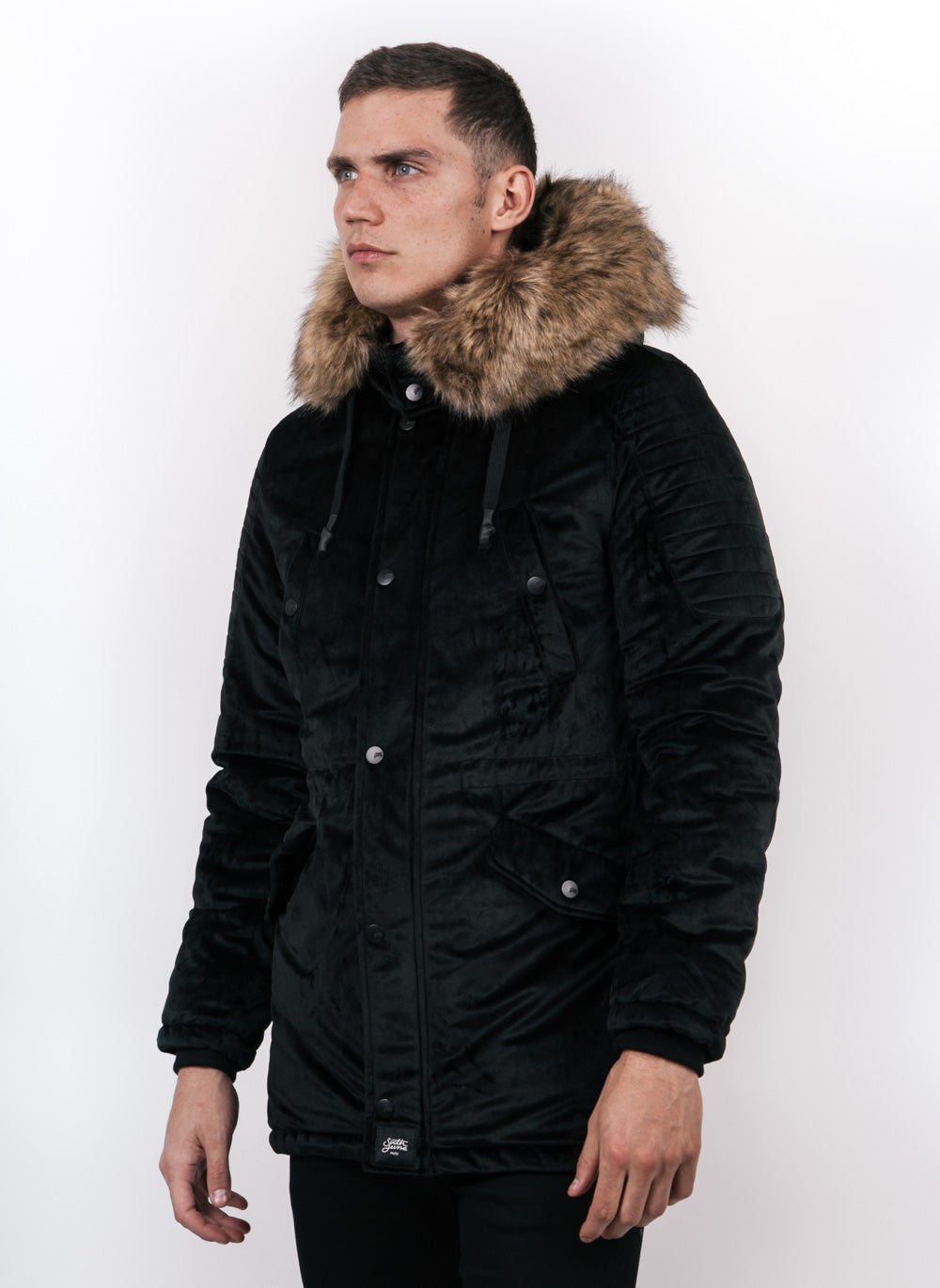 Sixth June - Parka velours fourrure noir beige