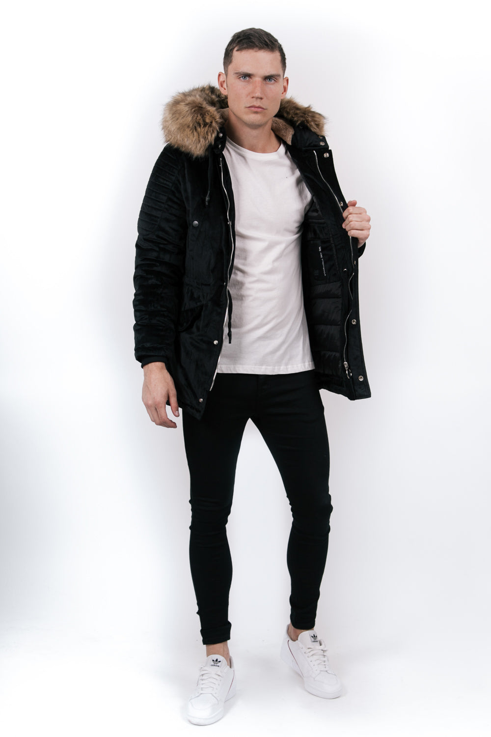 Sixth June - Parka velours fourrure noir beige