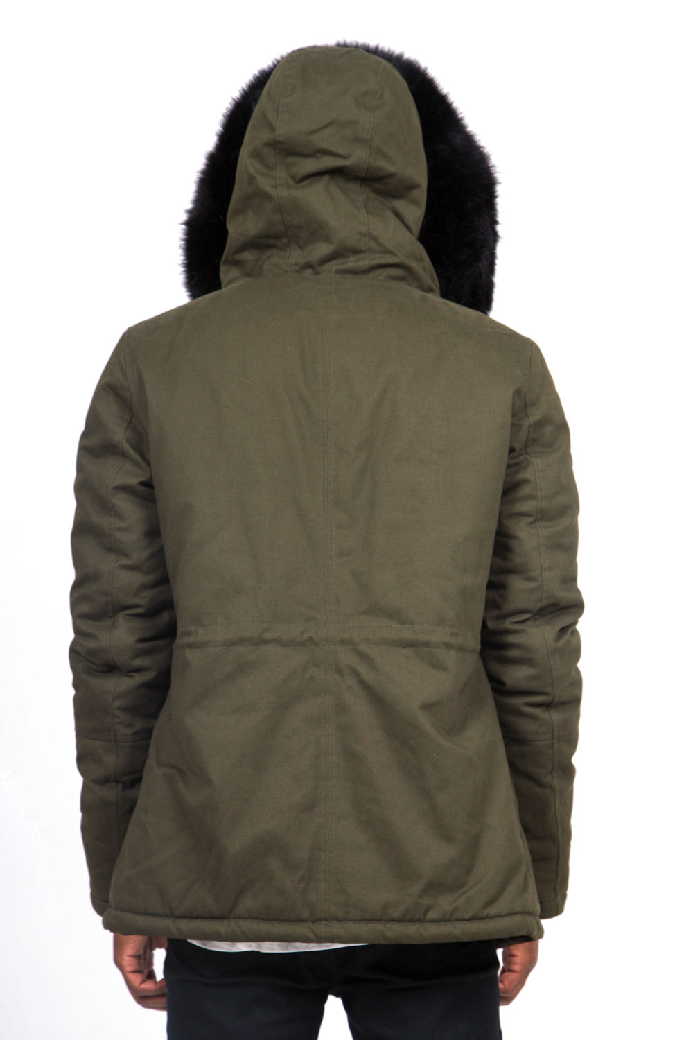 Sixth June - Parka courte doublure fourrure kaki noir