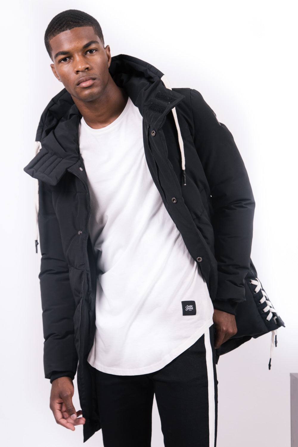 Sixth June - Parka matelassée lacets noir