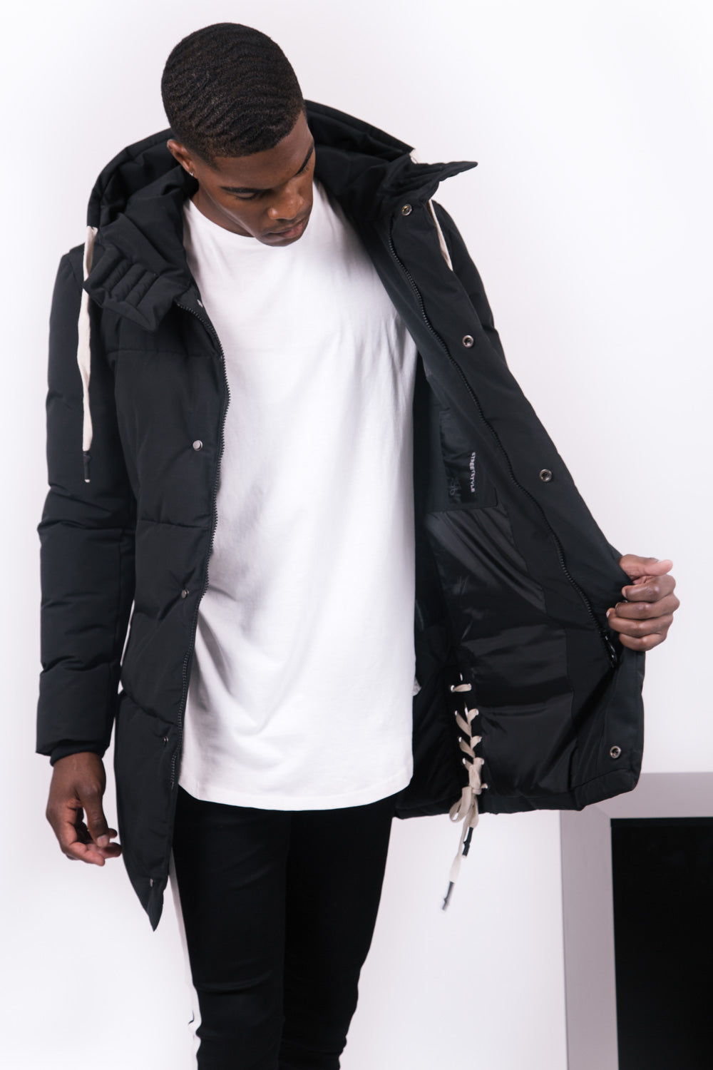 Sixth June - Parka matelassée lacets noir