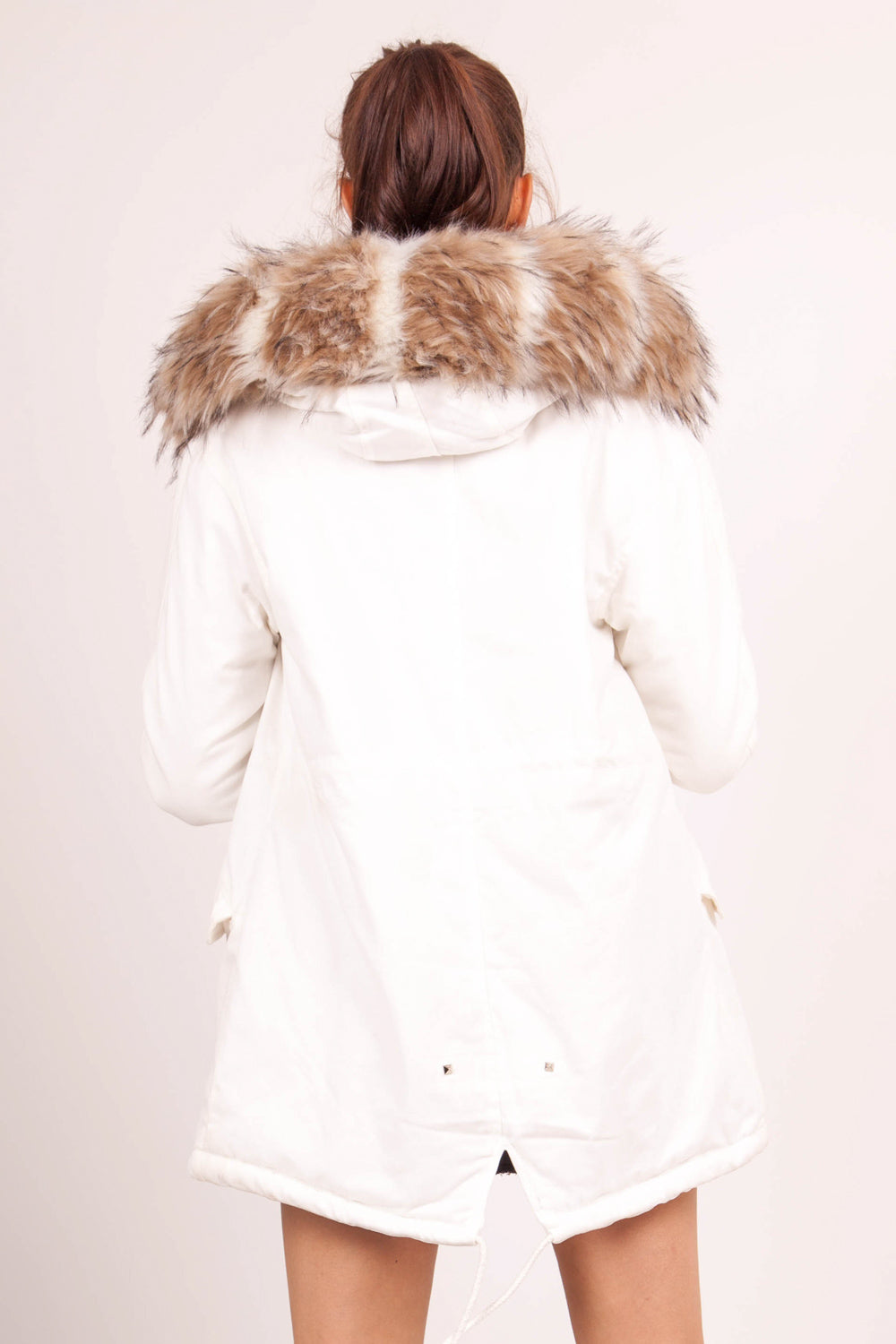 Sixth June - Parka doublure fourrure blanc beige