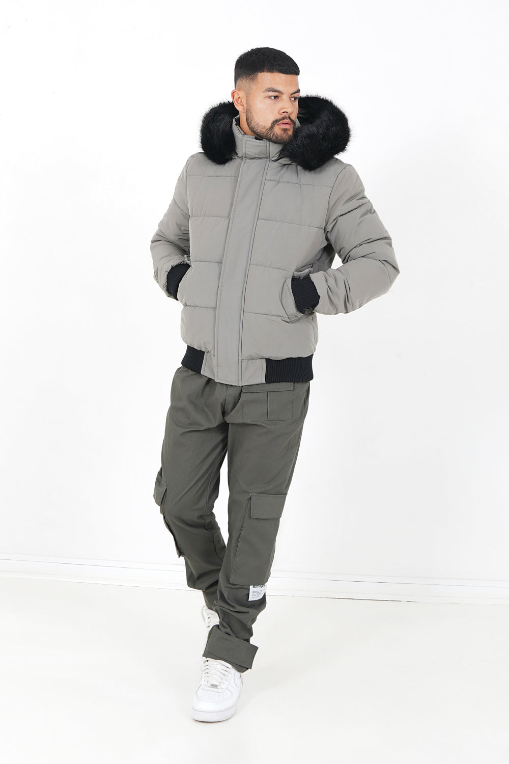 Sixth June - Doudoune courte fourrure doublure Vert clair