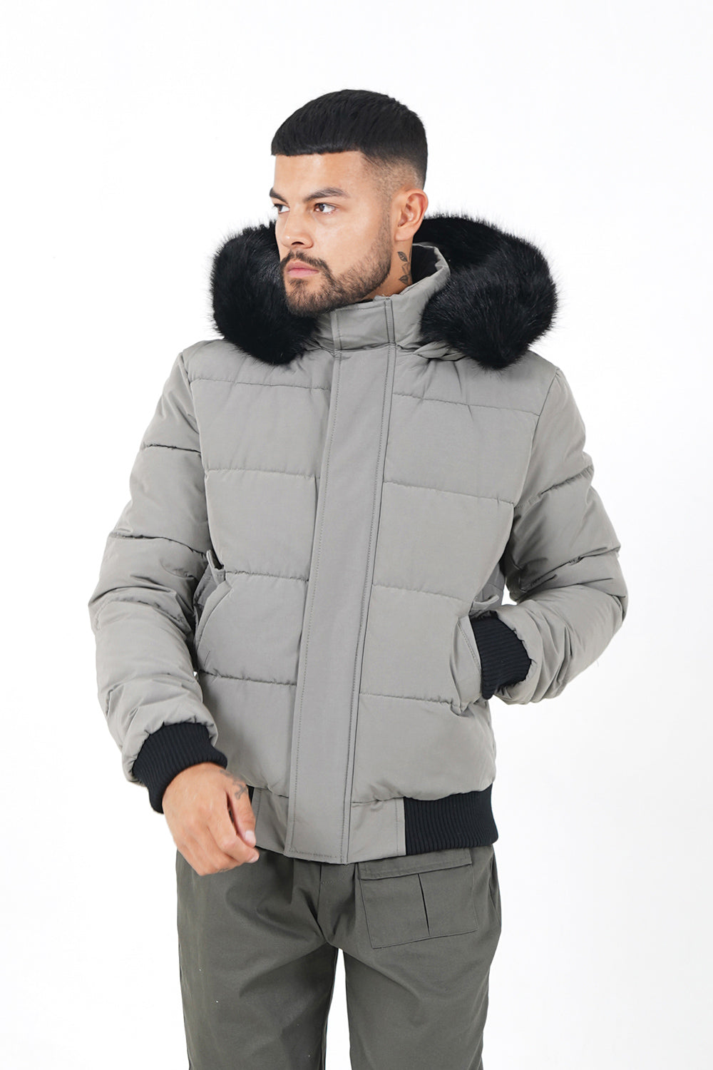 Sixth June - Doudoune courte fourrure doublure Vert clair