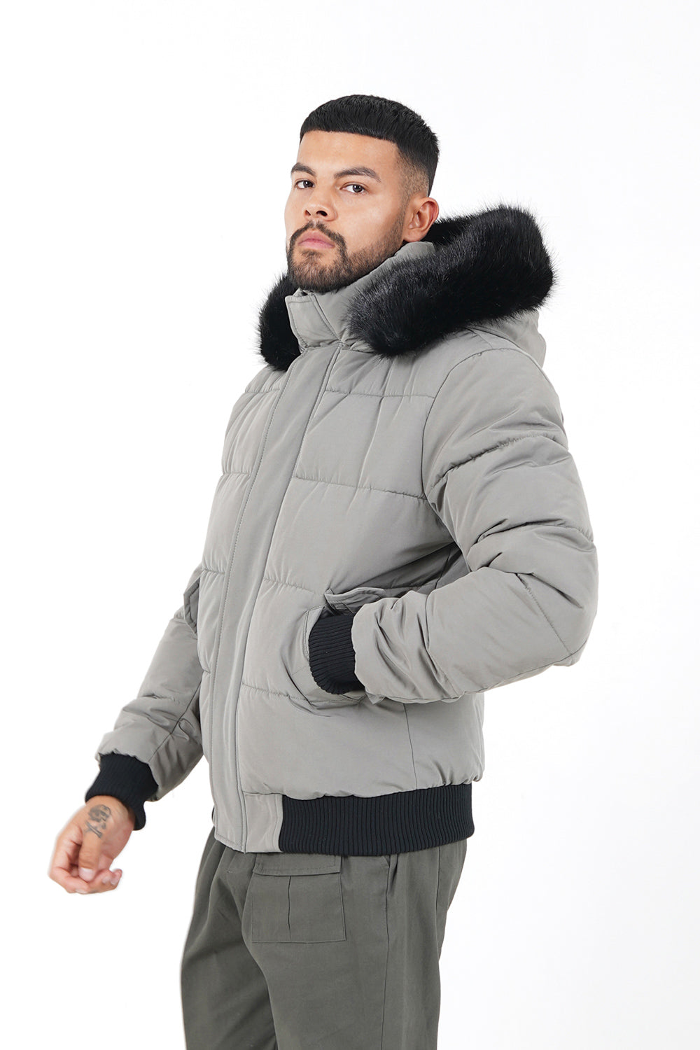 Sixth June - Doudoune courte fourrure doublure Vert clair