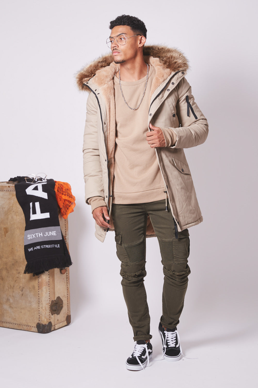 Sixth June - Parka doublure fourrure Sixth June beige beige