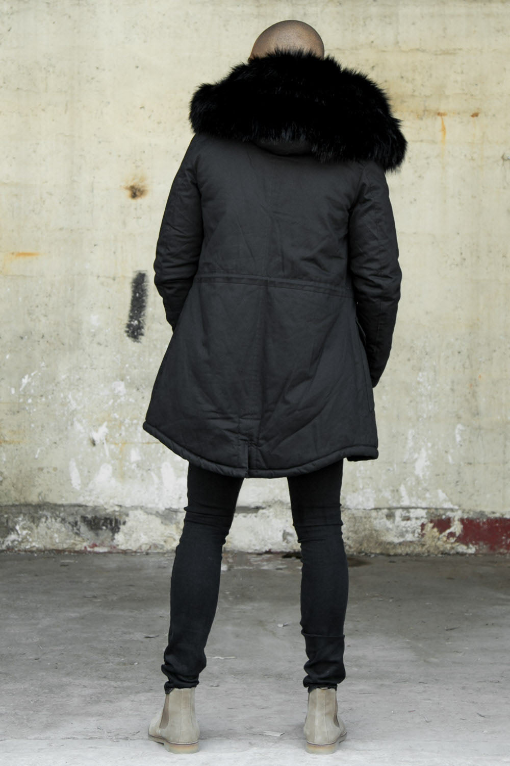Sixth June - Parka capuche large fourrure noir noir