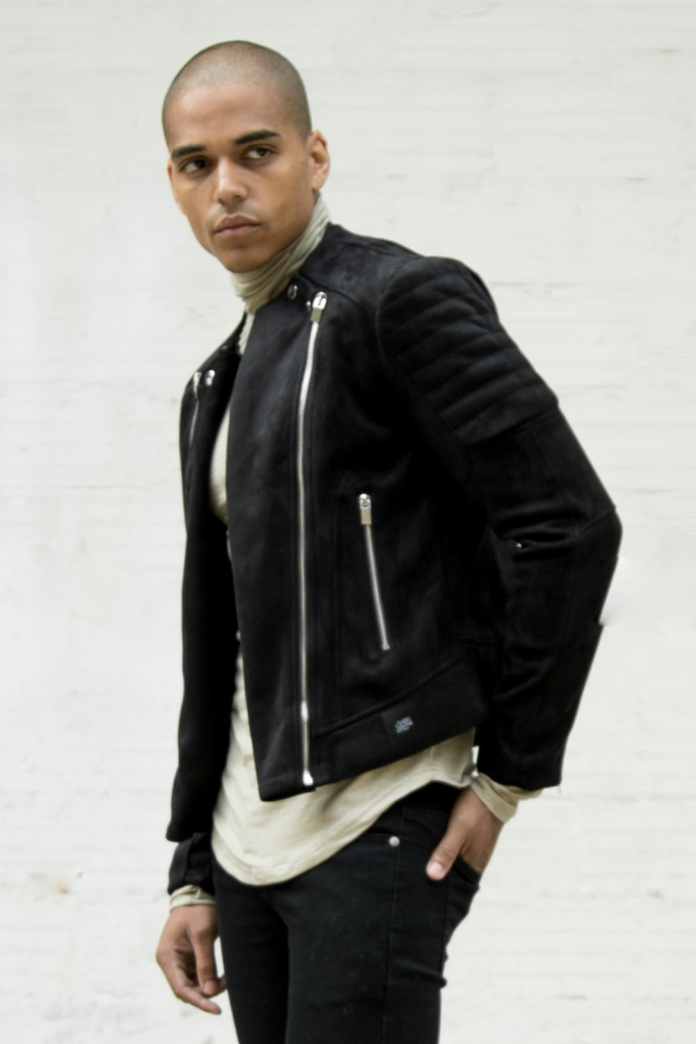 Sixth June - Veste suédé biker noir