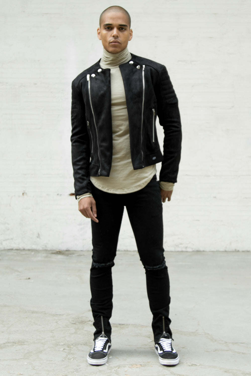 Sixth June - Veste suédé biker noir