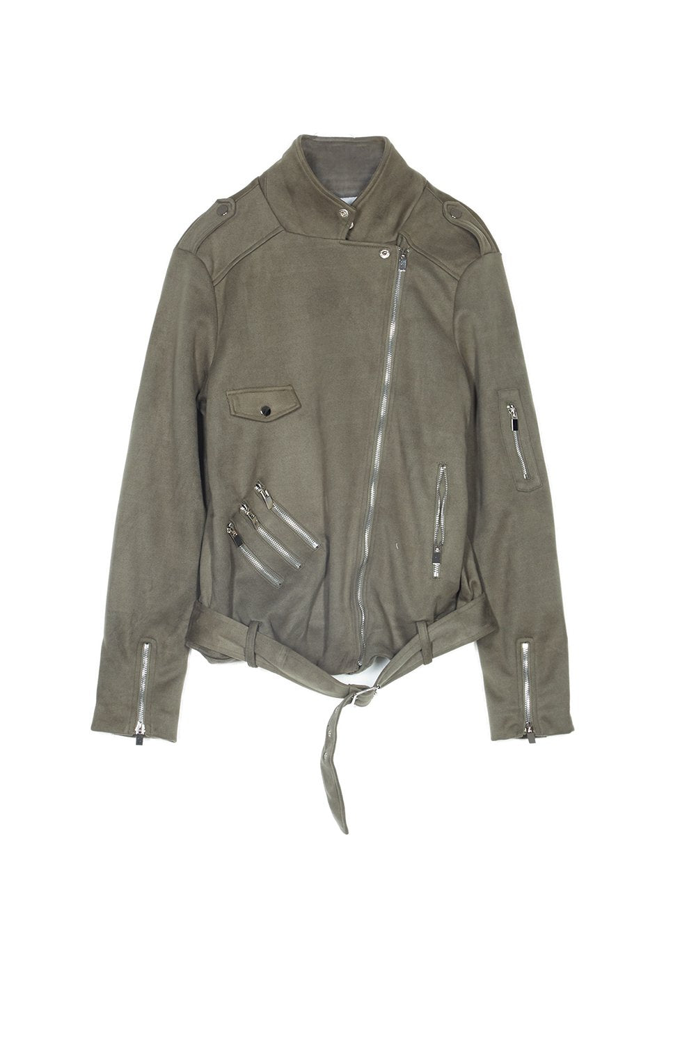Zips Suedette jacket Khaki