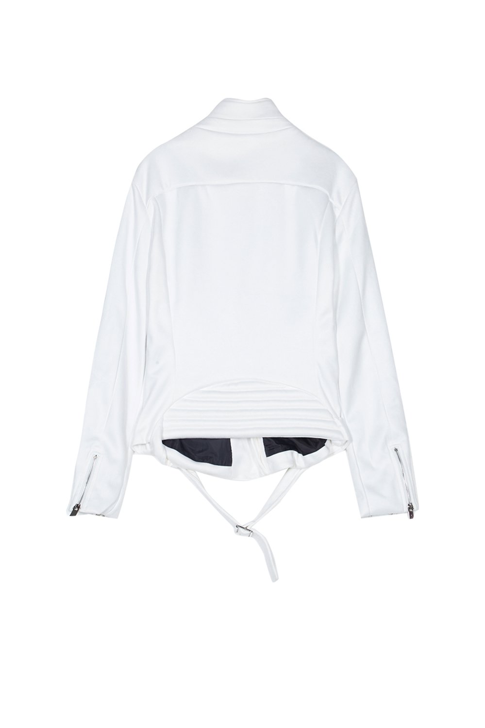 Weiße Wildlederjacke mit Reißverschluss