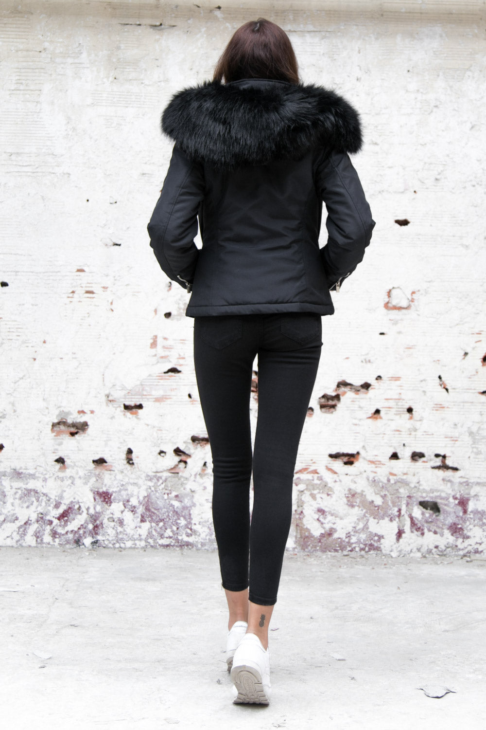 Sixth June - Veste fourrure zips noir