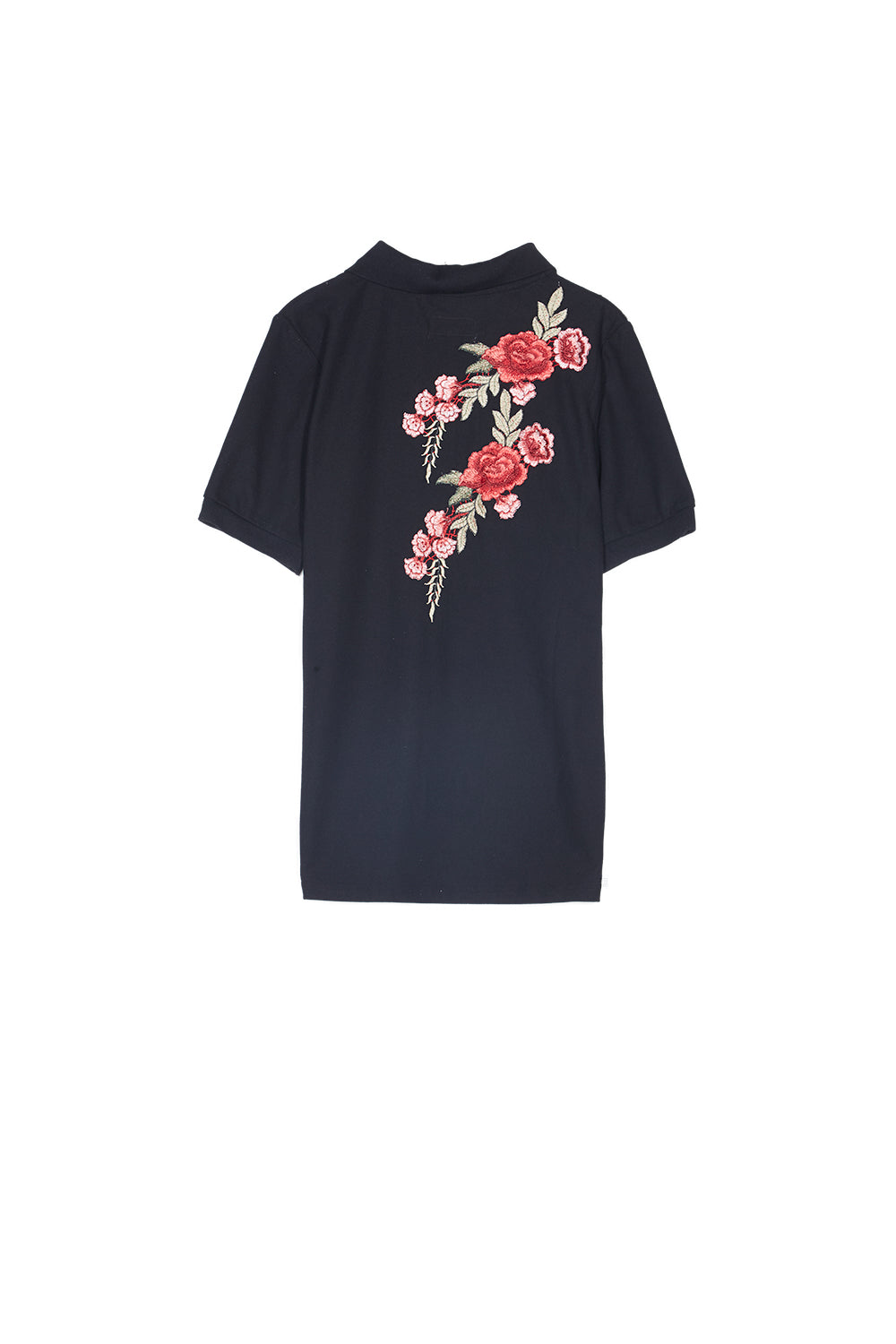 Sixth June - Polo brodé roses noir