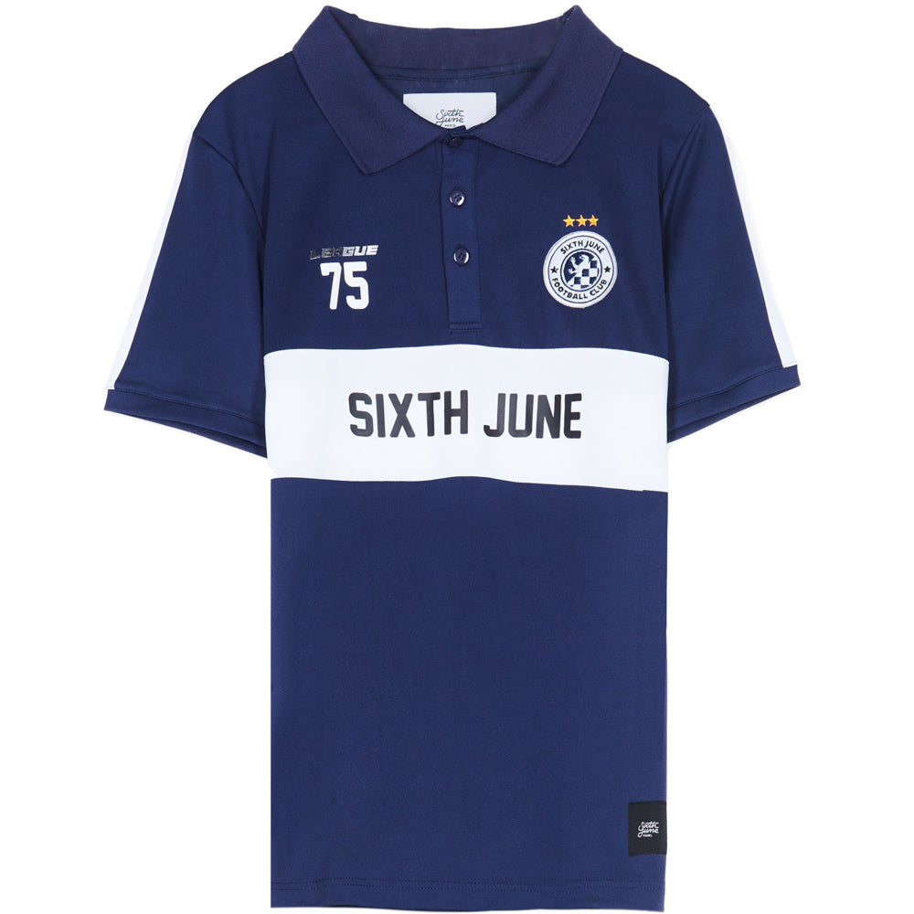 Sixth June - Maillot col football league bleu