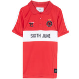 Sixth June - Maillot col football league rouge